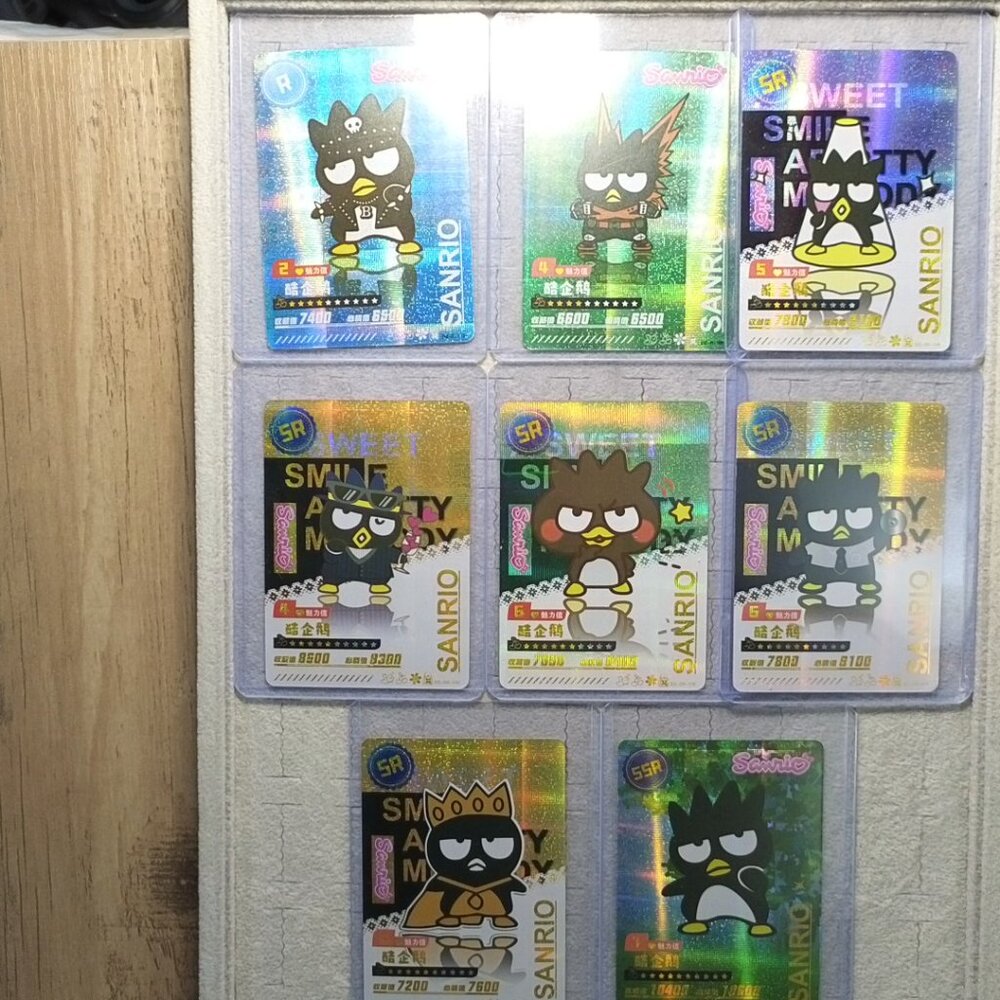 Sanrio Batz-Maru Wave 6 Booser Set - 8 Piece With Top Load Sleeve - Picture 3 of 13